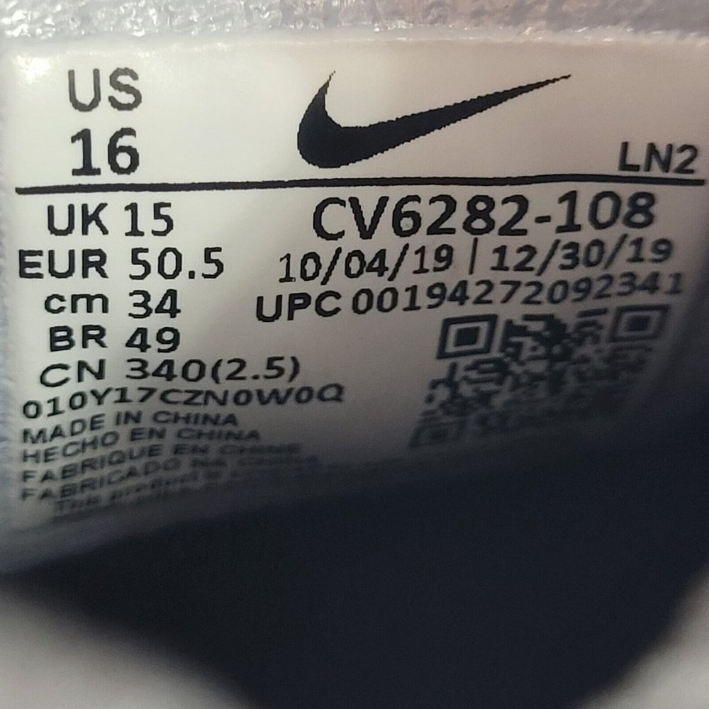 Nike Vapor Edge 360 Elite Black White Football Cleats Men's Size 16 CV6282-108 - Picture 5 of 5